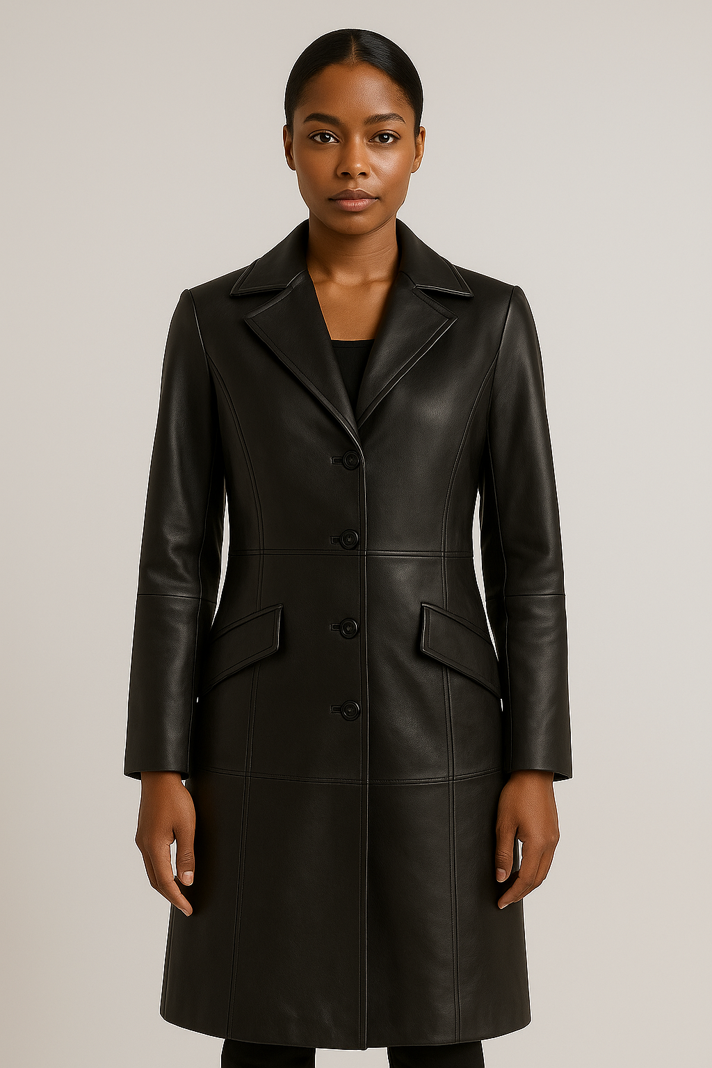 100% women leather coat