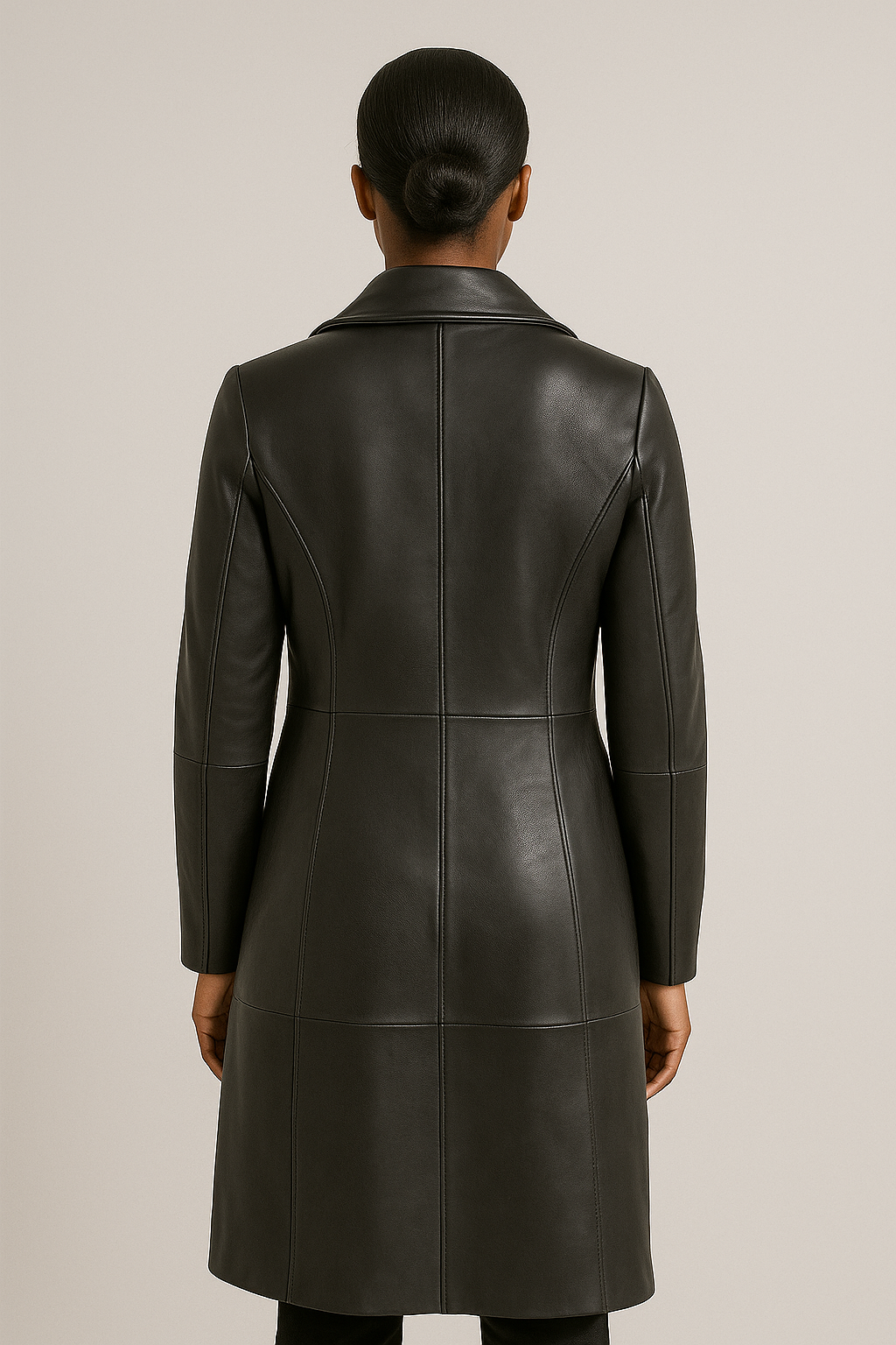 women leather coat.